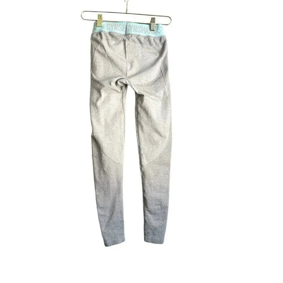 Gymshark Seamless Leggings Low Rise Leggings Women's S Gray/Aqua Activewear - Picture 2 of 7